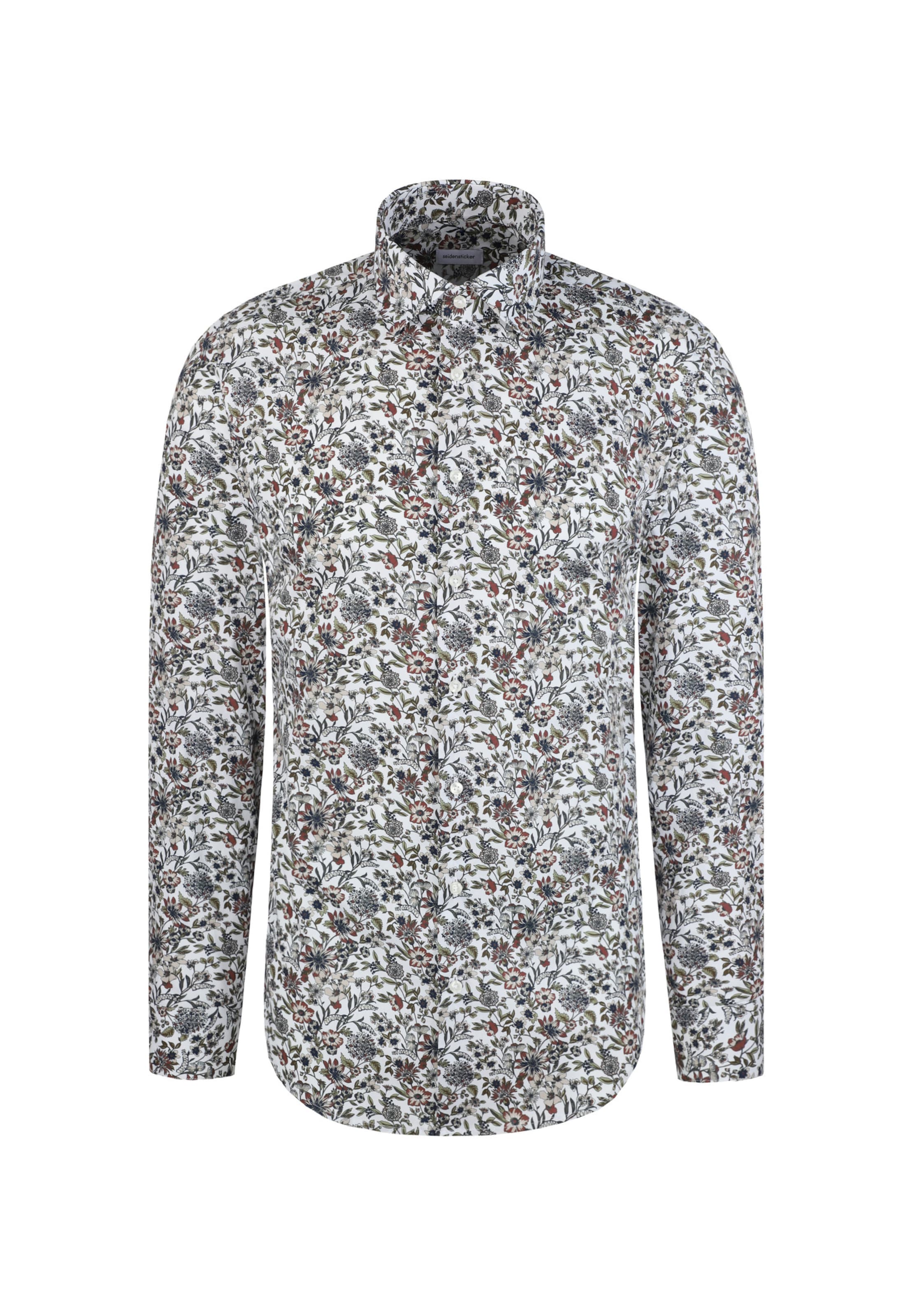 Coupe regular Chemise business 'Schwarze Rose' SEIDENSTICKER en vert : devant