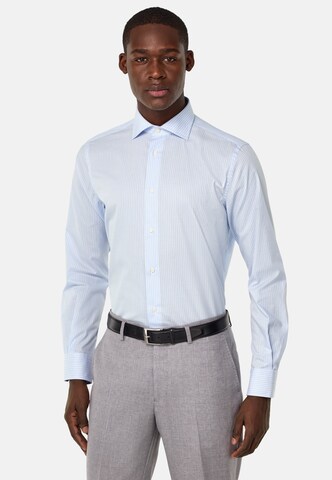 Coupe regular Chemise Boggi Milano en bleu : devant