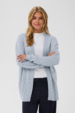 SAINT TROPEZ Gebreid vest 'OlineSZ' in Blauw: voorkant