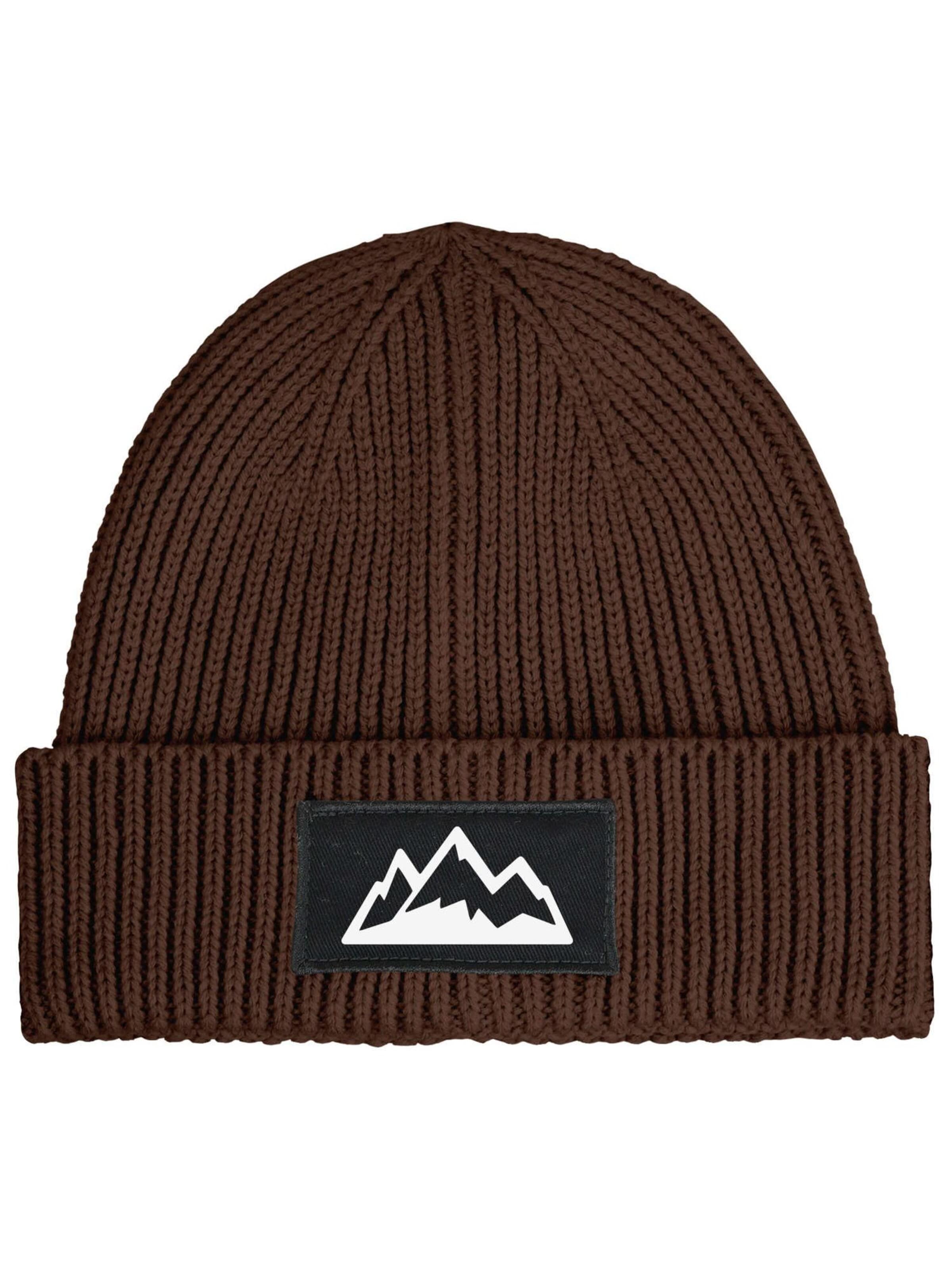 Neverless Beanie 'Mountain' in Brown: front