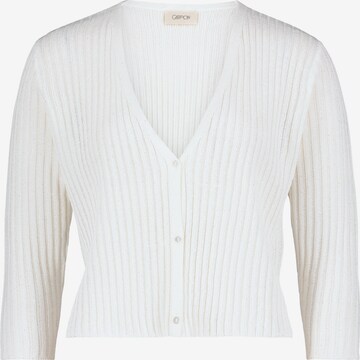 Cartoon Knit Cardigan in White: front