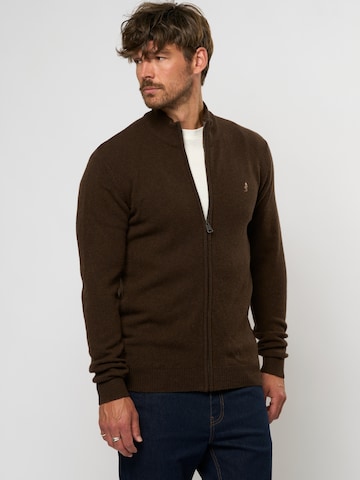 MCS Gebreid vest ' Alfie ' in Bruin: voorkant