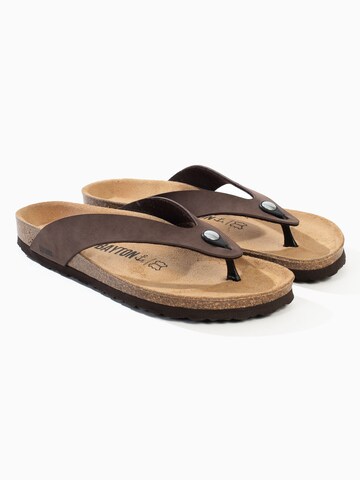 Bayton T-Bar Sandals 'Lucca' in Brown