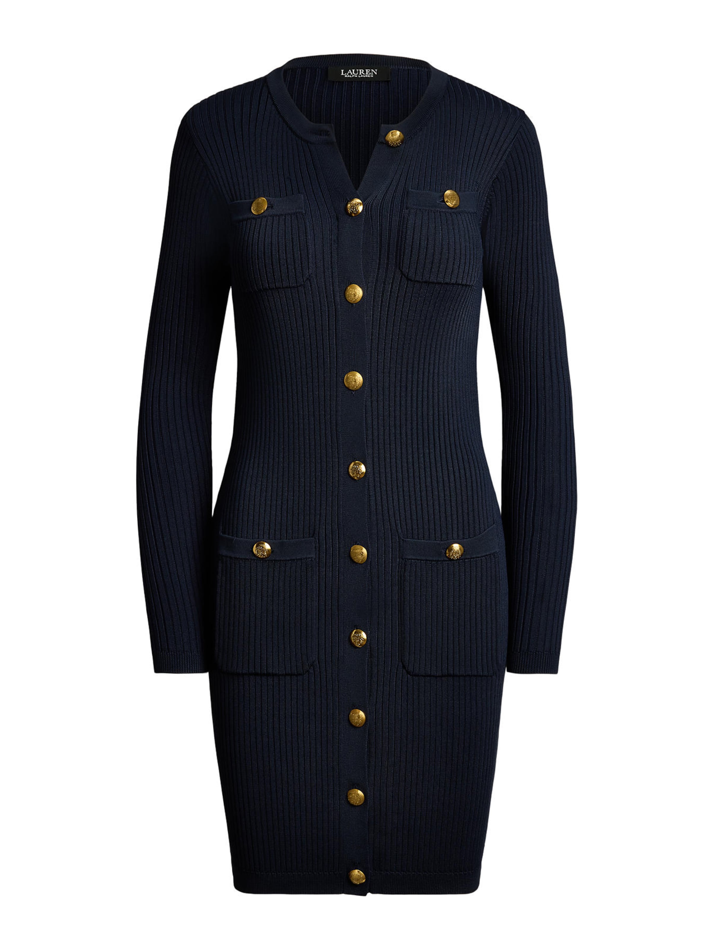 Lauren Ralph Lauren Robes en maille en bleu foncé, Vue avec produit