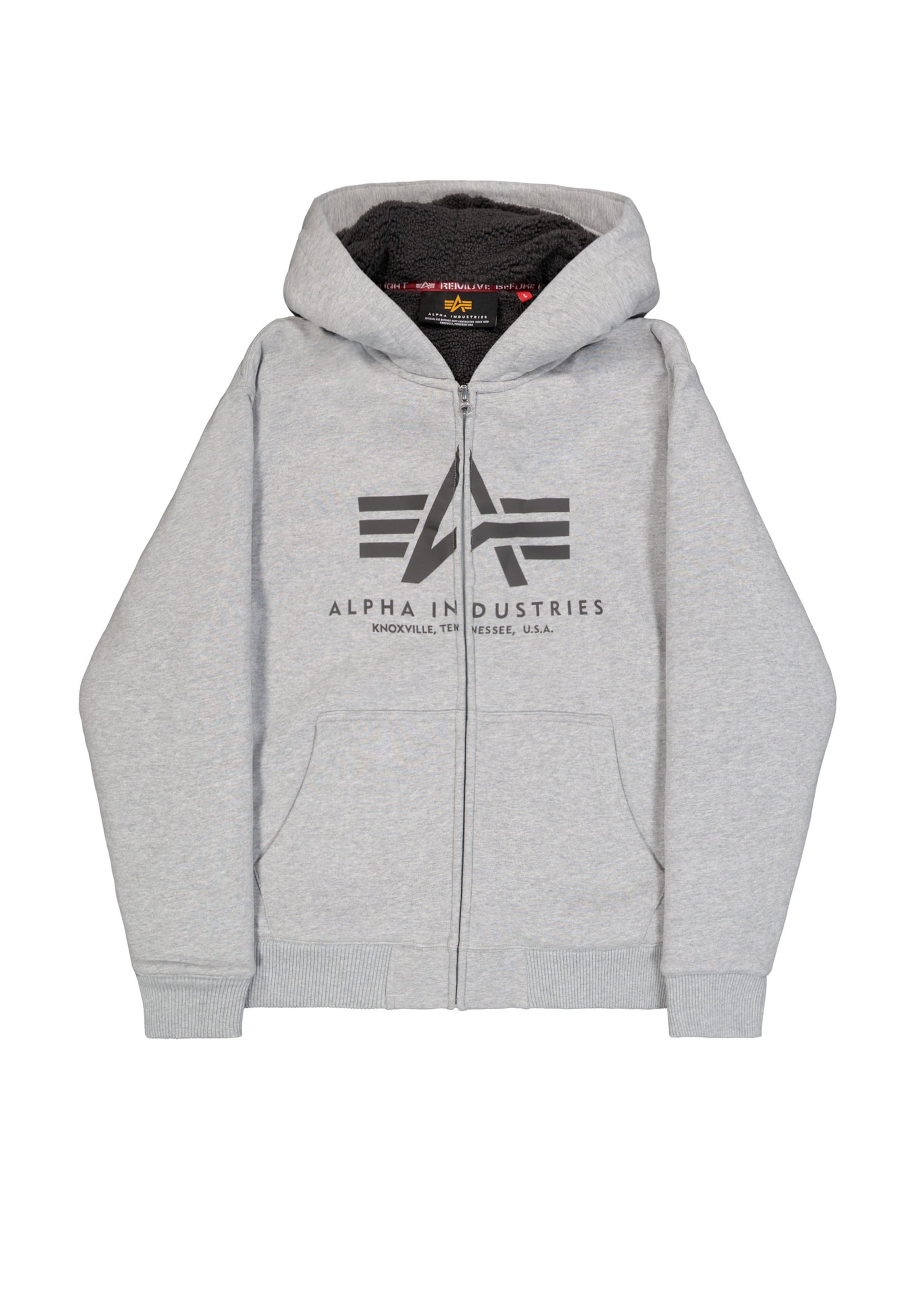 Veste de survêtement ALPHA INDUSTRIES en gris : devant