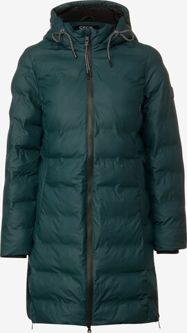 CECIL Between-Seasons Coat in Green: front