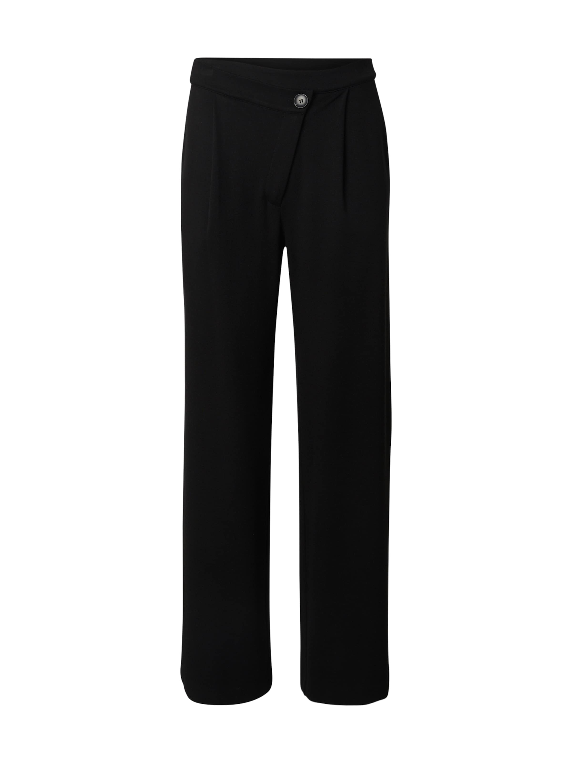 juoda EDITED Standartinis Klostuotos kelnės 'Callista': priekis