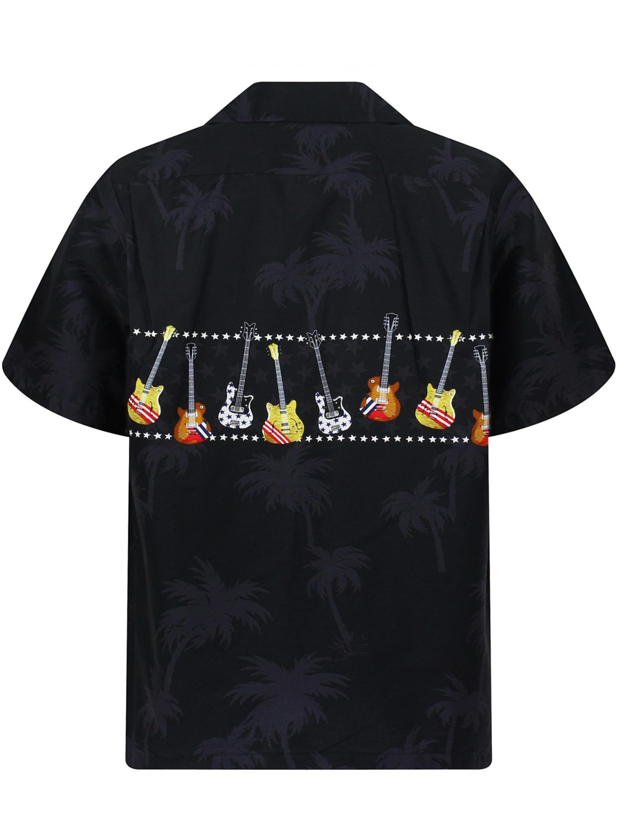 Pacific Legend Regular Fit Hemd 'E-Gitarre Brustdruck'‌‌‌‌ in Schwarz
