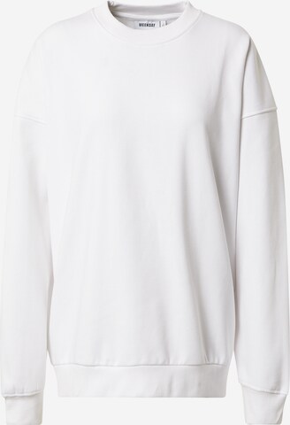 Sweat-shirt WEEKDAY en blanc : devant