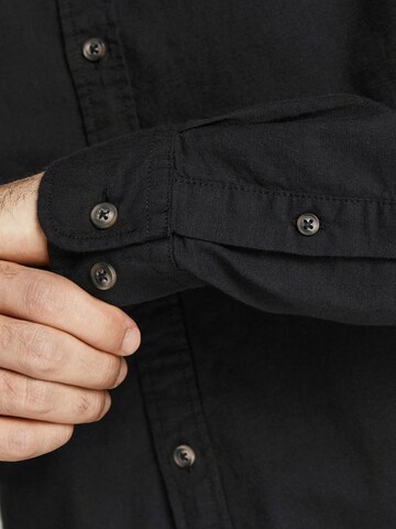 JACK & JONES Slim fit Button Up Shirt 'Summer' in Black