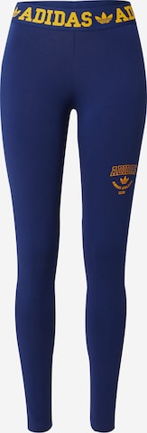 ADIDAS ORIGINALS Skinny Leggings 'Logo Waistband' in Blau: predná strana