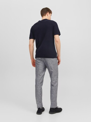 JACK & JONES Slim fit Trousers with creases 'Riviera' in Grey