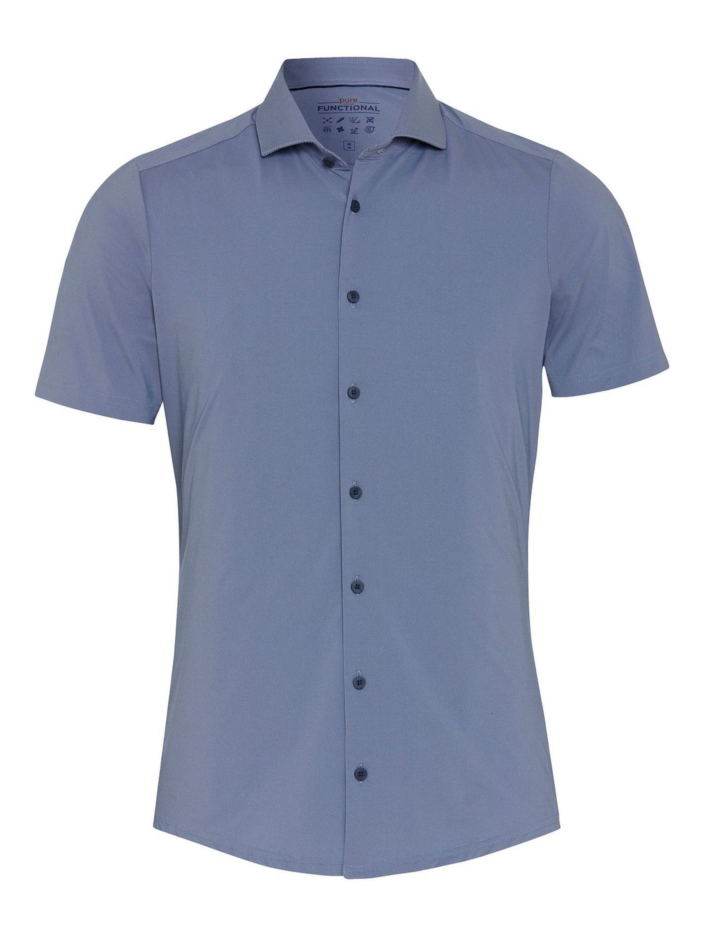 PURE Regular fit Overhemd in Blauw: voorkant