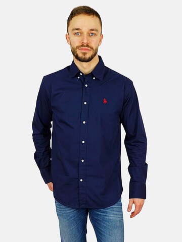 U.S. POLO ASSN. Regular fit Button Up Shirt in Blue: front