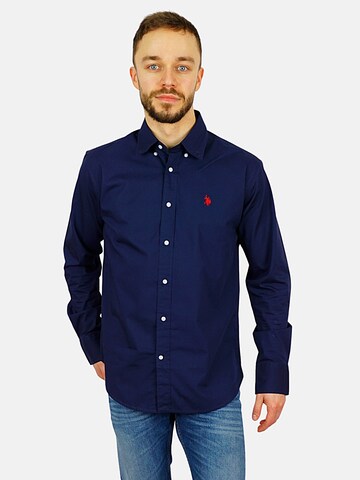 U.S. POLO ASSN. Regular fit Overhemd in Blauw: voorkant