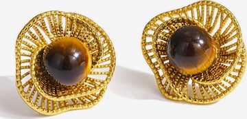 Boucles d'oreilles 'Pietra del sole' ETNÉE en or : devant