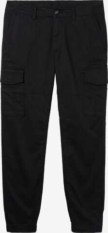 TOM TAILOR Tapered Cargobroek in Zwart: voorkant