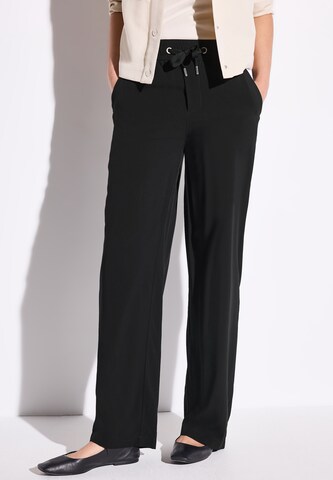 STREET ONE Wide Leg Hose in Schwarz: Vorderseite