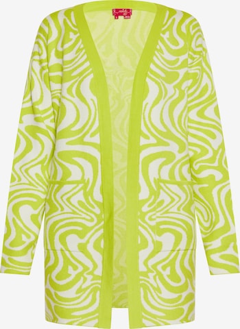 swirly Knit Cardigan in Green: front