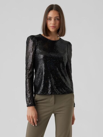 Vero Moda Petite Blouse 'Kaje' in Zwart: voorkant