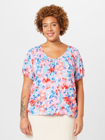 Vero Moda Curve Bluse 'GIA GORA' i blå: forside