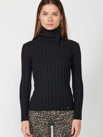 Pull-over KOROSHI en noir : devant