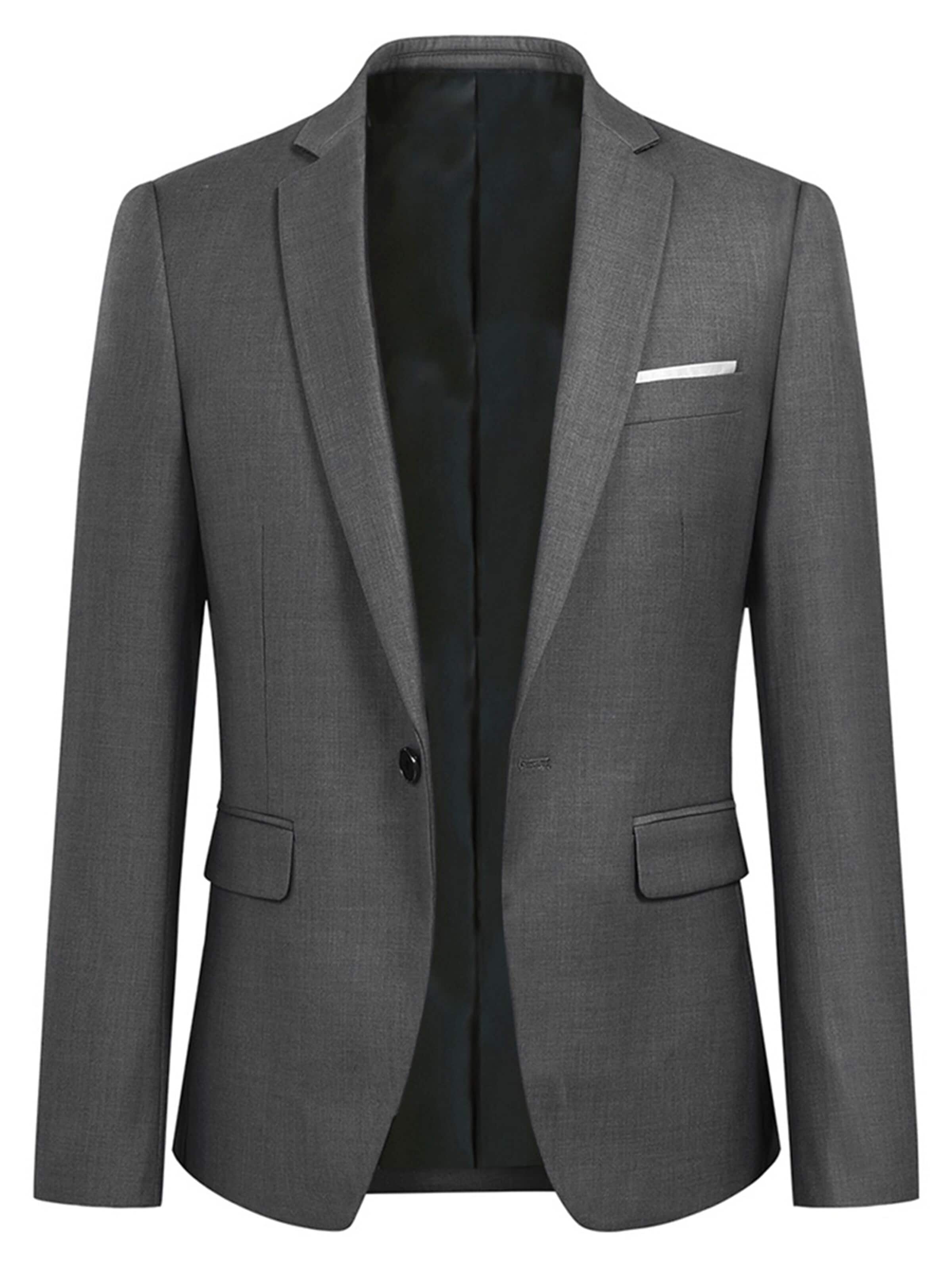 YOUTHUP Slim fit Suit Jacket 'Prägung' in Grey: front