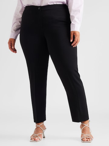 Persona by Marina Rinaldi Regular Pleated Pants 'REGINA' in Black: front