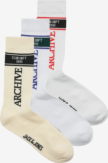 JACK & JONES Sukat 'JACZAMORA' värissä kerma / sininen / punainen / valkoinen, Tuotenäkymä