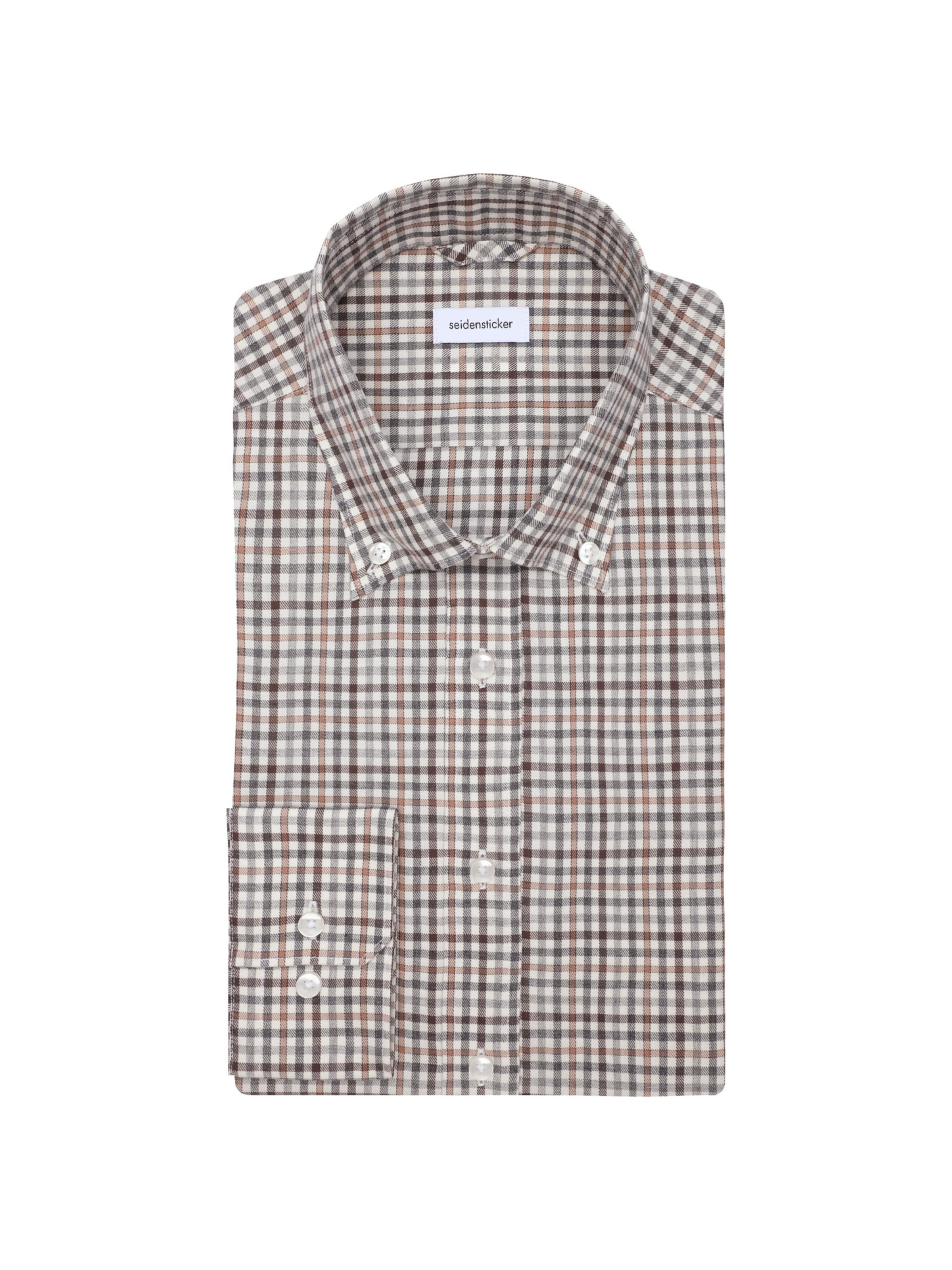 Coupe slim Chemise business 'SMART FLANNELS' SEIDENSTICKER en marron