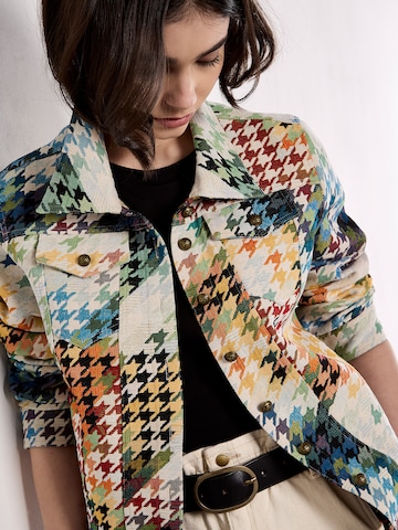 Apricot Colourful Dogtooth Jacket ' ' in Blau