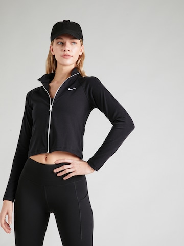 Hanorac 'Swoosh' de la Nike Sportswear pe negru: față