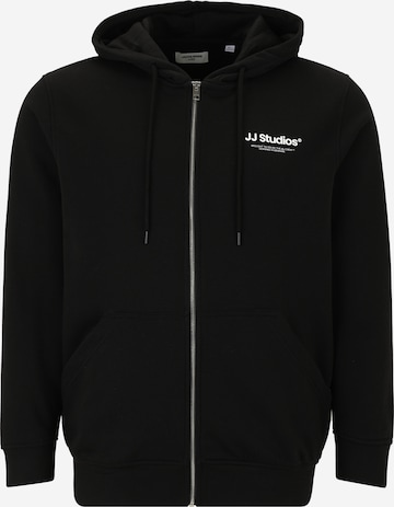 JACK & JONES Суичъри с качулка 'JJESOHO' в черно: отпред