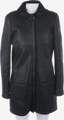 JIL SANDER Lederjacke / Ledermantel L in Schwarz: predná strana