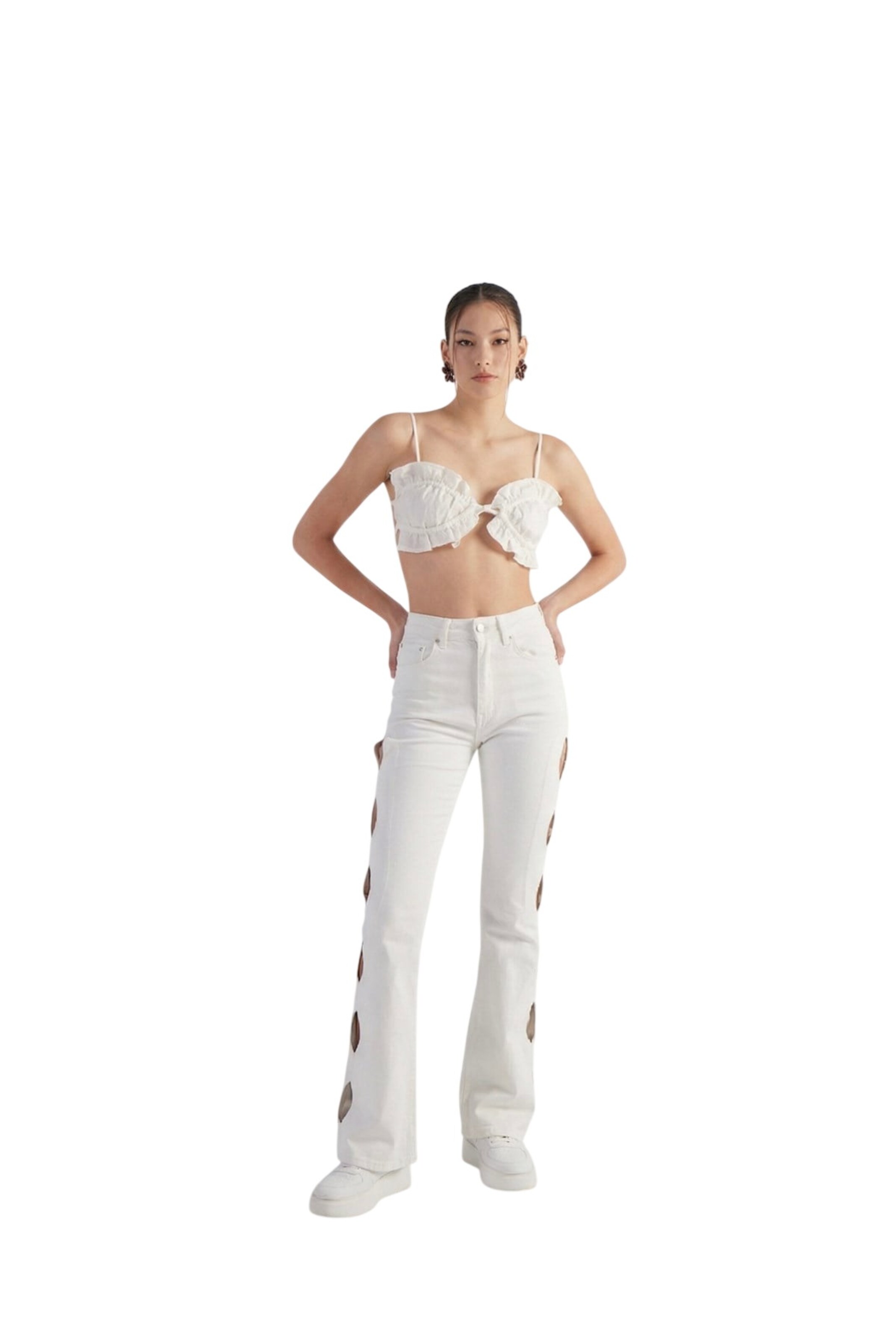 HOLLY LOLLY Flared Jeans in Weiß