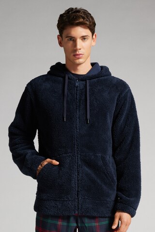 IUMAN Intimissimi Uomo Fleece Jacket in Blue: front