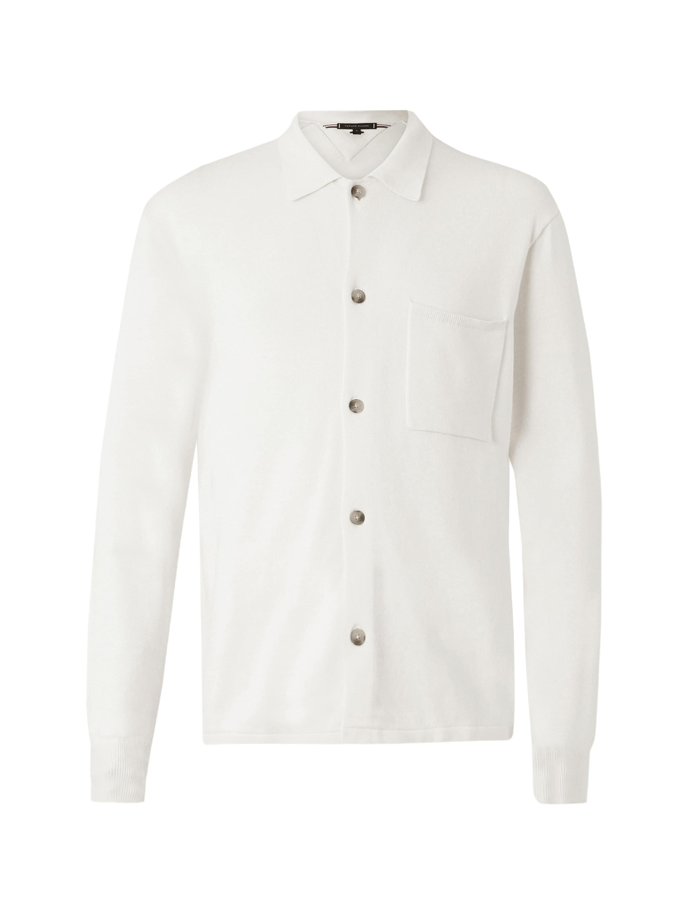 TOMMY HILFIGER Πλεκτή ζακέτα 'ESSENTIAL' σε μπεζ: μπροστά