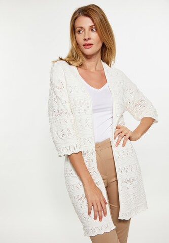 Usha Knit Cardigan in White: front