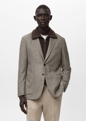 MANGO MAN Slim fit Suit Jacket 'Molina' in Brown: front