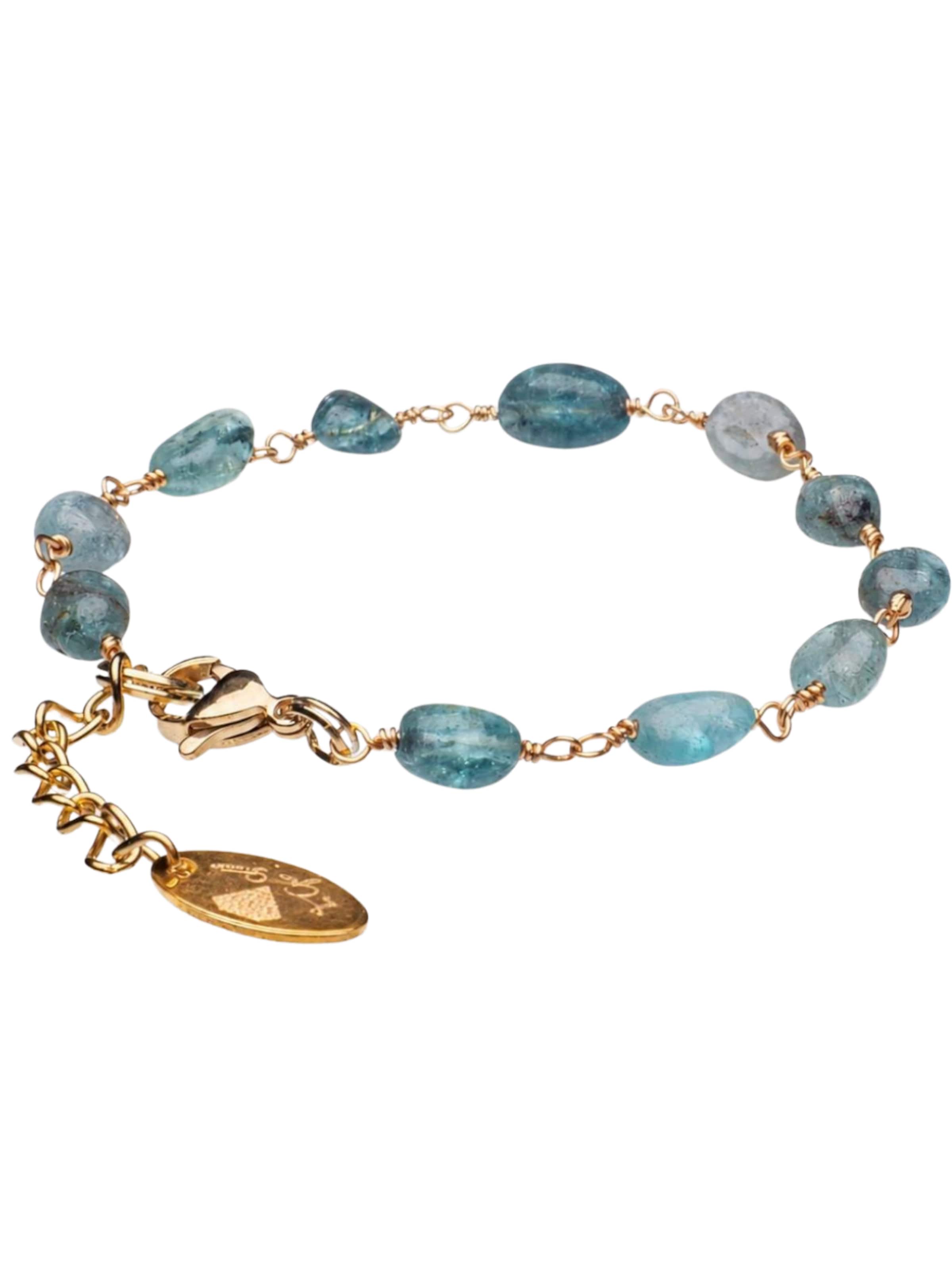 Braccialetto 'Apatite' di THE GEM STORIES JEWELRY in verde: frontale