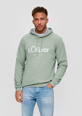 s.Oliver Men Tall Sizes Sweatshirt in Green: front