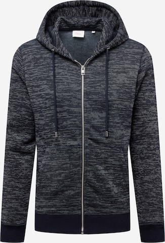 s.Oliver Zip-Up Hoodie in Blue: front