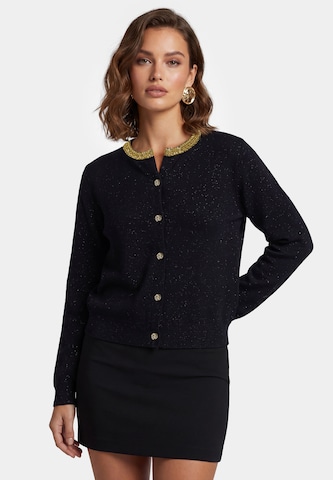 faina Knit Cardigan in Black: front