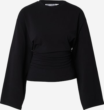 juoda WEEKDAY Marškinėliai: priekis