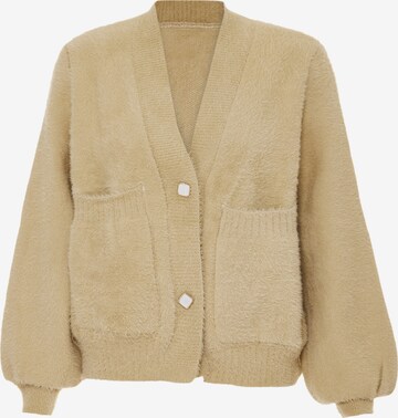 NALLY Knit Cardigan in Beige: front