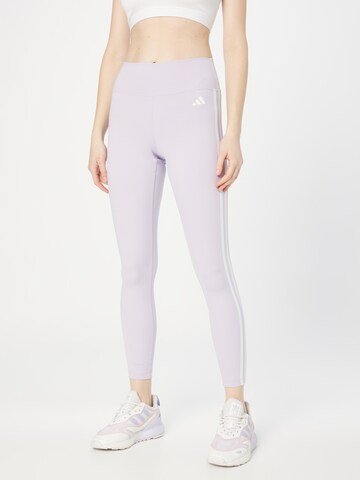 ADIDAS PERFORMANCESkinny Sportske hlače 'Train Essentials 3-Stripes' - ljubičasta boja: prednji dio