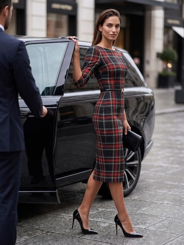 AUDRAY Sukienka etui 'GINGER-TARTAN' w kolorze niebieski
