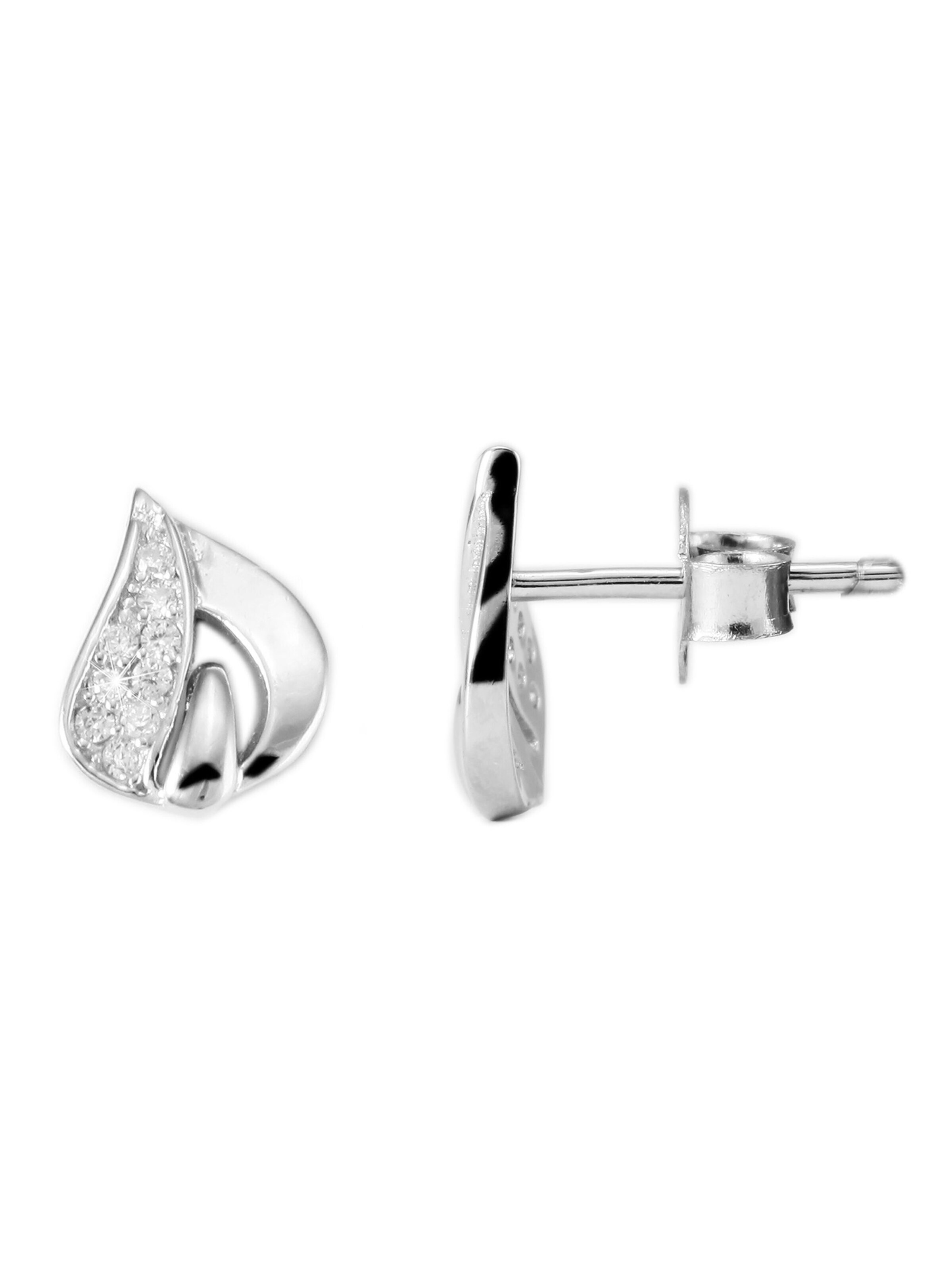 Akzent Earrings '"Dave" aus 925 Sterlingsilber, rhodiniert, langlebig' in Silver