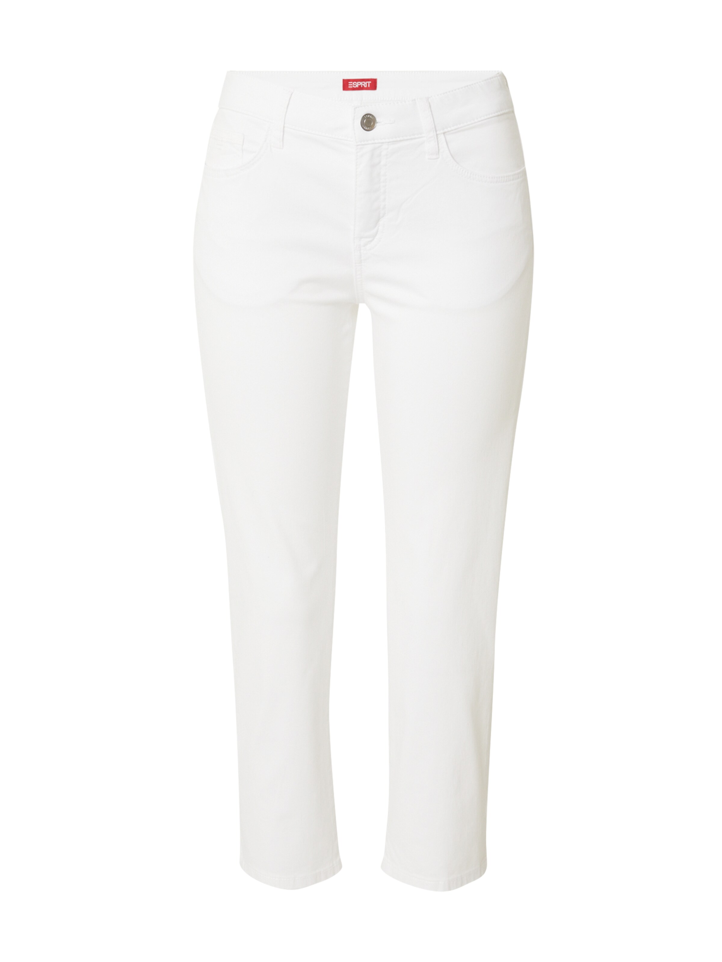ESPRIT Slim fit Trousers in White: front