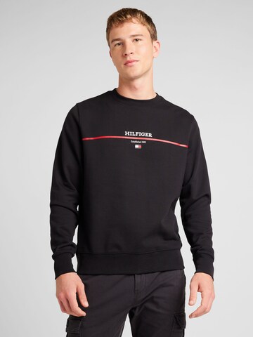 TOMMY HILFIGER Sweatshirt in Black: front